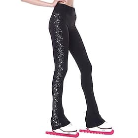 Figure Skating Pants Women's Girls' Ice Skating Bottoms Black Blue Gold Stretchy Training Competition Skating Wear Thermal Warm Crystal / Rhinestone Ice Skatin