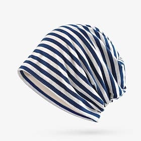 Unisex Beanie Hat Knit Beanie Black Blue Cotton Travel Outdoor Vacation Striped Windproof Warm