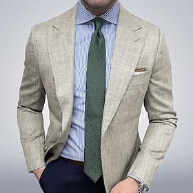Men's Graduation Blazer Business Cocktail Party Wedding Party Fashion Casual Spring   Fall Polyester Plain Pocket Buttons Casual / Daily Single Breasted Blazer