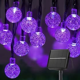 led solar bubble crystal ball paars lichtslinger buiten waterdicht binnenplaatslicht voor buiten halloween kerstversiering