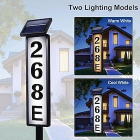 Solar House Number Sign Solar Led Lighting Letters Waterproof Solar Address Signs For Yard Solar LED Lighting Address Plaque For House And Home