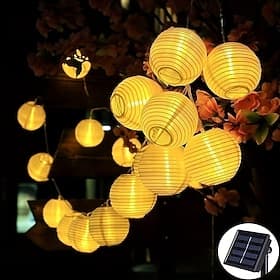 Solarlaternen-Lichterketten für den Außenbereich, wasserdicht, 3 m, 20 LEDs, dekorative Lichter, mehrfarbig, für Terrasse, Garten, Hochzeit, Party, Camping, Sc thumbnail 2