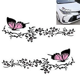 Delysia King Reflective Butterfly Car Sticker - Removable, Waterproof, Decorative Car Shape Flower Decal
