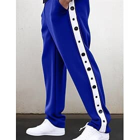 Homme Joggings Pantalon à déchirer Pantalon Pantalon de survêtement à jambe droite Poche Arracher Bouton latéral Plein Confort Respirable Extérieur du quotidie