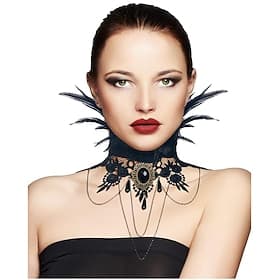 Retro Vintage Punk  Gothic Necklace Feather Collar Witch Maleficent Fancy Dress Women's Fantasy Steampunk Walpurgis Night Masquerade Party / Evening Adults' Ne