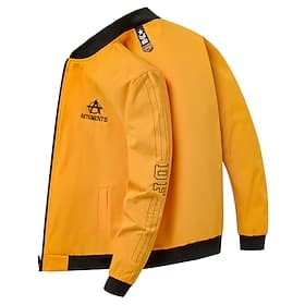 Homme Vest Bomber Veste de transition Veste Décontractée Sortir Décontracté Quotidien Printemps  Automne Lettre Occasionnel Col montant Court Noir Jaune Rouge