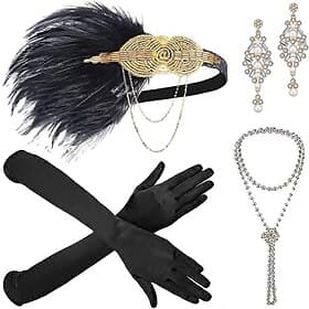 1920s The Great Gatsby Outfits The Great Gatsby Wedding Guest Fancy Dress Christmas Halloween Halloween Wedding Reception Bachelorette Party Gloves Earrings Ne
