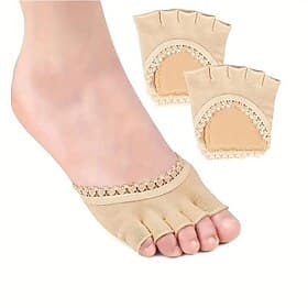 1 Pair Open Five Toes Socks, Forefoot Pads, Anti Slip Peep Toe Half Socks Lace Toe Topper Invisible Half Socks For High Heels, Flat Shoes, Casual Shoes, Sandal