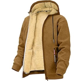Per uomo Felpa con cappuccio Felpa con cappuccio a zip intera Giacca in pile Nero Bianco Vino Verde militare Blu marino Con cappuccio Liscio Sportivo Giornalie