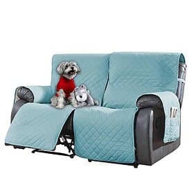 Loveseat Reclining Couch Covers Non-Slip Pet Cover for 2 Seat Reclining with Elastic Straps, Split Reclining Loveseat Cover Recliner Furniture Protector