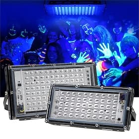 Projecteur LED UV 395 nm/365 nm, lampe de scène étanche, lumière noire, 110 V/220 V, lumière de fête avec prise US/EU 1/2 pièces