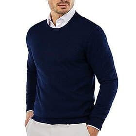 Men's Dress Sweater Pullover Sweater Jumper Jumper Ribbed Knit Cropped Knitted Plain Crew Neck Keep Warm Modern Contemporary Daily Wear Going out Clothing Appa