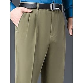 Homme pantalon de costume Pantalon Pantalon de costume Poche Plein Confort Respirable Extérieur du quotidien Sortie Mode Décontractées Noir Kaki