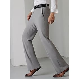 Men's Trousers Dress Pants Flared Pants Suit Pants Pocket Plain Comfort Soft Outdoor Daily Going out Fashion Casual Black White