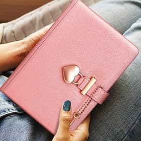 B6 Heart Lock Journal - Cute Heart-Shaped Lock, Perfect Festival Gift for Writing and Journaling