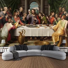 Arte religiosa renascentista tapeçaria suspensa arte de parede grande tapeçaria mural decoração fotografia pano de fundo cobertor cortina casa quarto sala de e