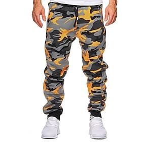 Men's Sweatpants Joggers Trousers Pants Trousers Camo Pants Elastic Waist Jacquard Camouflage Outdoor Full Length Casual Daily Cotton Streetwear Camouflage Blu