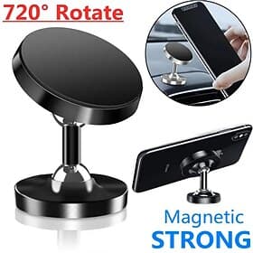 Double Side Strong Magnetic Phone Holder Stand Magnet 720° Rotation Mobile Phone Mount for Car Gym Attach to Metal Surface