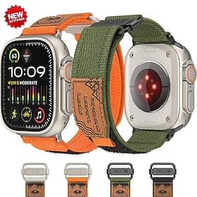 Sport Loop Compatible with Apple Watch band 38mm 40mm 41mm 42mm 44mm 45mm 49mm Adjustable Breathable Nylon Strap Replacement Wristband for iwatch Series Ultra