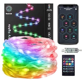 ElegantWeddingReceptionParty 33 ft 100 LEDs Colour Changing Fairy Lights Music Sync Remote Control amp; App Control USB DIY Waterproof Smart Fairy Lights fo
