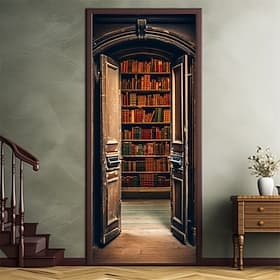 Library Door Covers Door Tapesty Door Curtain Decoration Backdrop Door Banner for Front Door Farmhouse Holiday Party Decor Supplies