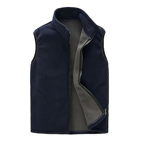 Herren Weste Freizeitskleidung Urlaub Wochenende Weich Zip Herbst Winter Glatt Warm Moderne zeitgenössische Ständer Sportkleidung Dick Standard Schwarz Rote
