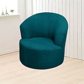 Jacquard Swivel Barrel Chair Cover, Burgundy Stretch Swivel Accent Chair Slipcover Barrel Armchairs Sofa Cover Modern Round Club Chair Couch Cover