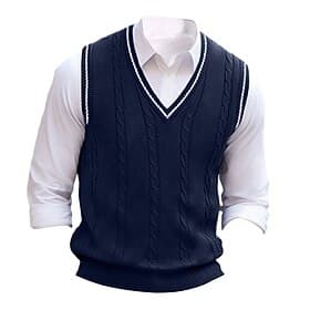 Men's Sweater Vest Dress Sweater Pullover Sweater Jumper Knit Sweater Ribbed Cable Knit Regular Tops Knitted Plain V Neck Keep Warm Modern Contemporary Daily W