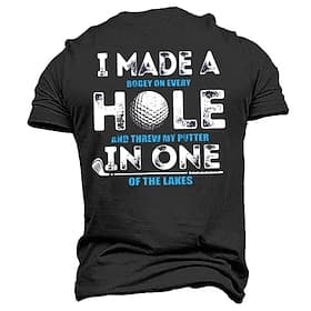 Men's Funny Golf T-Shirt - Humorous 'Putter in the Lake' Graphic Tee for Golfers