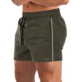 Men's Athletic Shorts Running Shorts Gym Shorts Sports Going out Weekend Breathable Quick Dry Running Casual Pocket Drawstring Elastic Waist Plain Knee Length