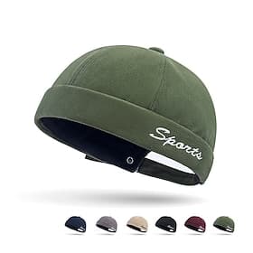 Unisexe Bonnet en maille Casquette Docker Chapeaux sans bord Noir Rouge Polyester Mode Décontractées Minimalisme Extérieur Vacances Plein Ajustable Mode