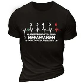 Herren Motorrad T-Shirt Einmal runter ausruhen Gangwechsel Lebenszitat Grafik T-Shirt für Biker Kurzarm