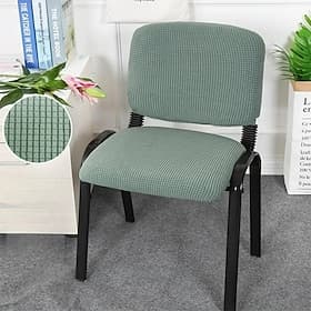 Housse de chaise extensible couvre housse de siège élastique noire avec housse de dossier pour fauteuil de réception d'invités ou bureau d'ordinateur rotatif