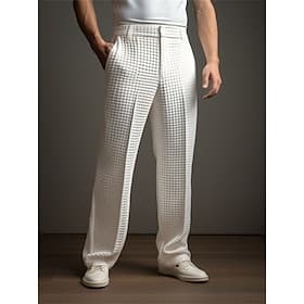 Homme Pantalons Dress Pants works Slacks Pantalons de Costume Pantalon gaufré Poche Avant Jambe Droite Uni Confort Mariage Affaires Quotidien Mode Chic  Modern