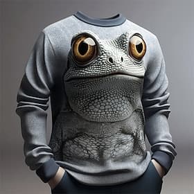 Per uomo Grafico Rana Felpe Felpa da golf Manica Lunga Felpa Girocollo Moda Quotidiano Casual Stampa 3D Abbigliamento casual alla moda Vacanza Ferie Stampato P