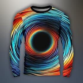 Men's Graphic Optical Illusion Visual Deception science and technology Funny T Shirts Long Sleeve T shirt 3D Print Crew Neck Shirt Daily Designer Artistic Part