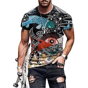 Men's Graphic Tribal Shirt T Shirt Tee Short Sleeve T shirt 3D Print Crew Neck Shirt Vintage Designer Ethnic Style Casual Daily Weekend A B C Summer Clothing A
