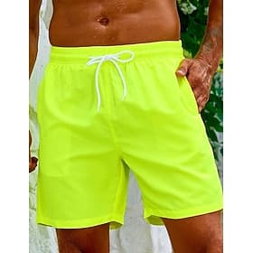Men's Swim Trunks Swim Shorts Beach Shorts Sports Going out Weekend Quick Dry Running Casual Breathable Drawstring Pocket with Mesh lining Plain Knee Length Gy