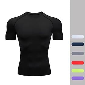 Men's T Shirt Gym Shirt Compression Shirt Fitness Shirt Men Tops Crew Neck Short Sleeve Vacation Sports  Outdoor Going out Casual Daily Quick dry Sweat wicking