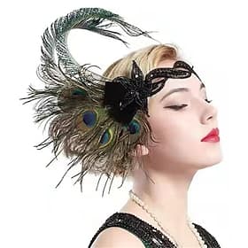 Bijoux de Cheveux Bandeau Garçonne Bandeau de plumes Rétro Vintage 1920s Alliage Pour Gatsby le magnifique Cosplay Carnaval Femme Bijoux de fantaisie Bijoux fa