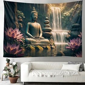 Boho Buddha Hanging Tapestry Wall Art Large Tapestry Mural Decor Photograph Backdrop Blanket Curtain Home Bedroom Living Room Decoration