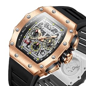 ONOLA Men Mechanical Watch Outdoor Sports Fashion Casual Automatic Self-winding Luminous Calendar Waterproof Silicone Gel Watch