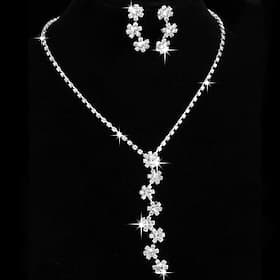 Jewelry Set Two-piece Suit Alloy 1 Necklace Earrings Women's Fashion Jewelry Set For Party thumbnail 3