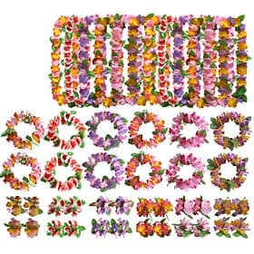 Party Hawaiian Wreath 12 Color Petal Necklace Headband Bracelet Four Piece Set For Holiday Event Dressing Accessories Christmas Gift