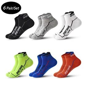 Men's 6 Pack Multi Packs Socks Ankle Socks Low Cut Socks Running Socks Casual Socks Black White Color Color Block Sports  Outdoor Casual Daily Basic Medium Spr