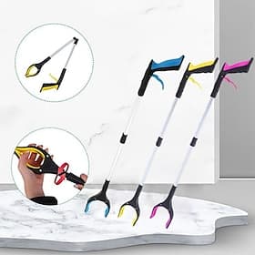 Grabber Reacher Tool 360 Degree Rotating Head, Wide Jaw, 32 Foldable, Lightweight Trash Claw Grabbers for Elderly, Reaching Tool for Trash Pick Up Stick, Litte