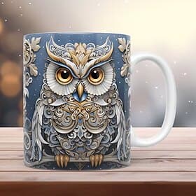 3D Owl Mugs, Funny 3D Animals Mug, Creative Space Design Multi-Purpose Mugs, Animals Lovers Coffee Mug, Cute Mug Ceramic Coffee Mugs, Cool Birthday Christmas G