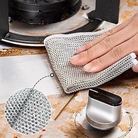 10/20/50pcs Multipurpose Wire Dishwashing Rags for Wet and Dry 2025 New Multifunctional Non-scratch Wire Dishcloth,Scrubs and Cleans for Dishes, Stove Tops, Ea