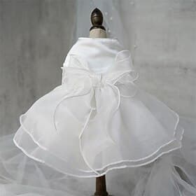 Dog Cat Wedding Dress Cute Casual Winter Breathable Soft Washable Comfortable Outdoor Wedding Party Casual Daily Dog Clothing for Bichon Frise Pomeranian Baby