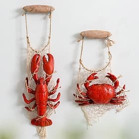 Wall decoration wall hanging Mediterranean style resin seafood model simulation lobster crab store decoration restaurant pendant ornaments
